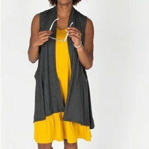 Agnes & Dora Cascade Vest Modal - Charcoal 2 Tone